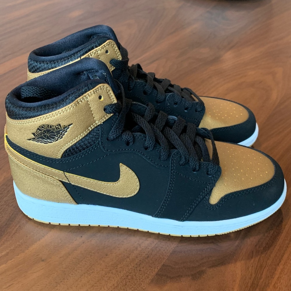 Nike Jordan Retro Melo 1s Gold and Black Sneakers